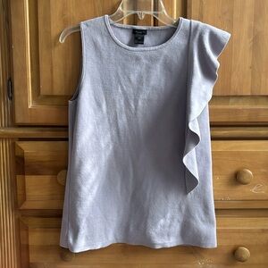 Ann Taylor Factory Lavender Sleeveless Ruffle Top